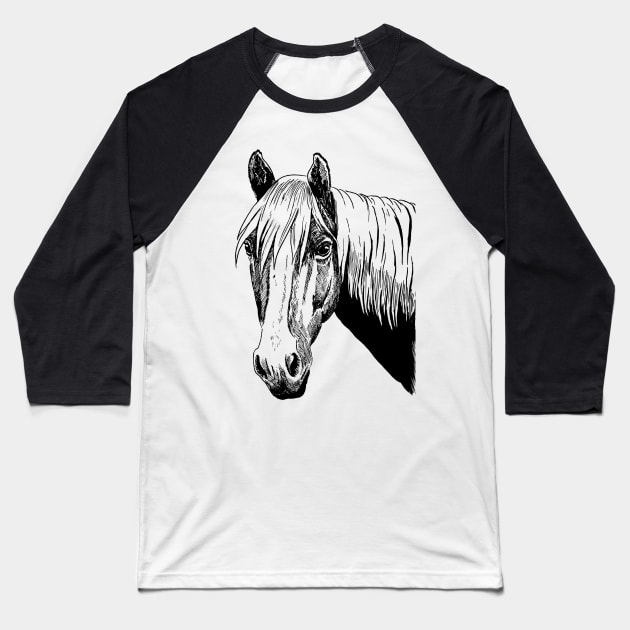 horse Baseball T-Shirt by VicaVeresk